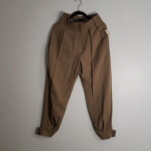 Zara high rise tanned trouser xs